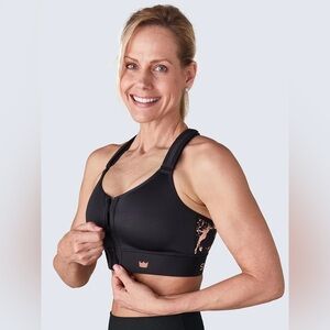 SHEFIT Flex Sports Bra Medium Impact Black Rose Gold in 2Luxe-Still Full Price